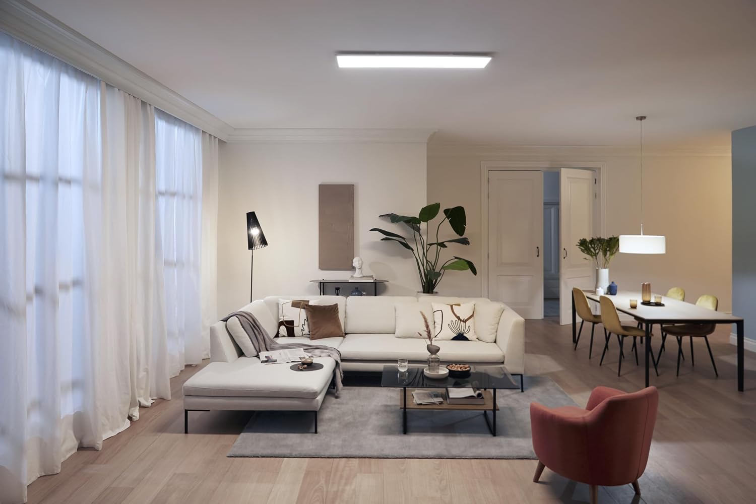 Detalle de Philips SceneSwitch : panneau LED rectangulaire blanc froid 36 W (4000 K) à intensité variable