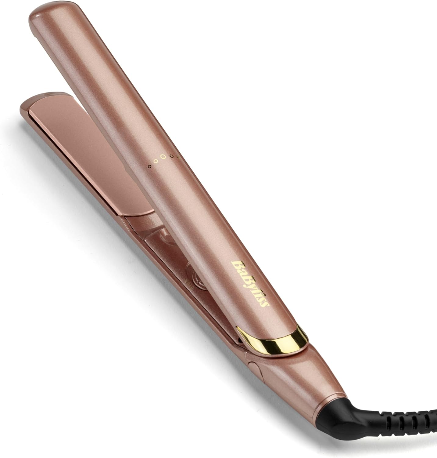 Detalle de BaByliss 2598PE Lisseur cheveux Rose Gold à plaques céramique (chauffe 15 s, 3 températures jusqu’à 235°C, multi-voltage)