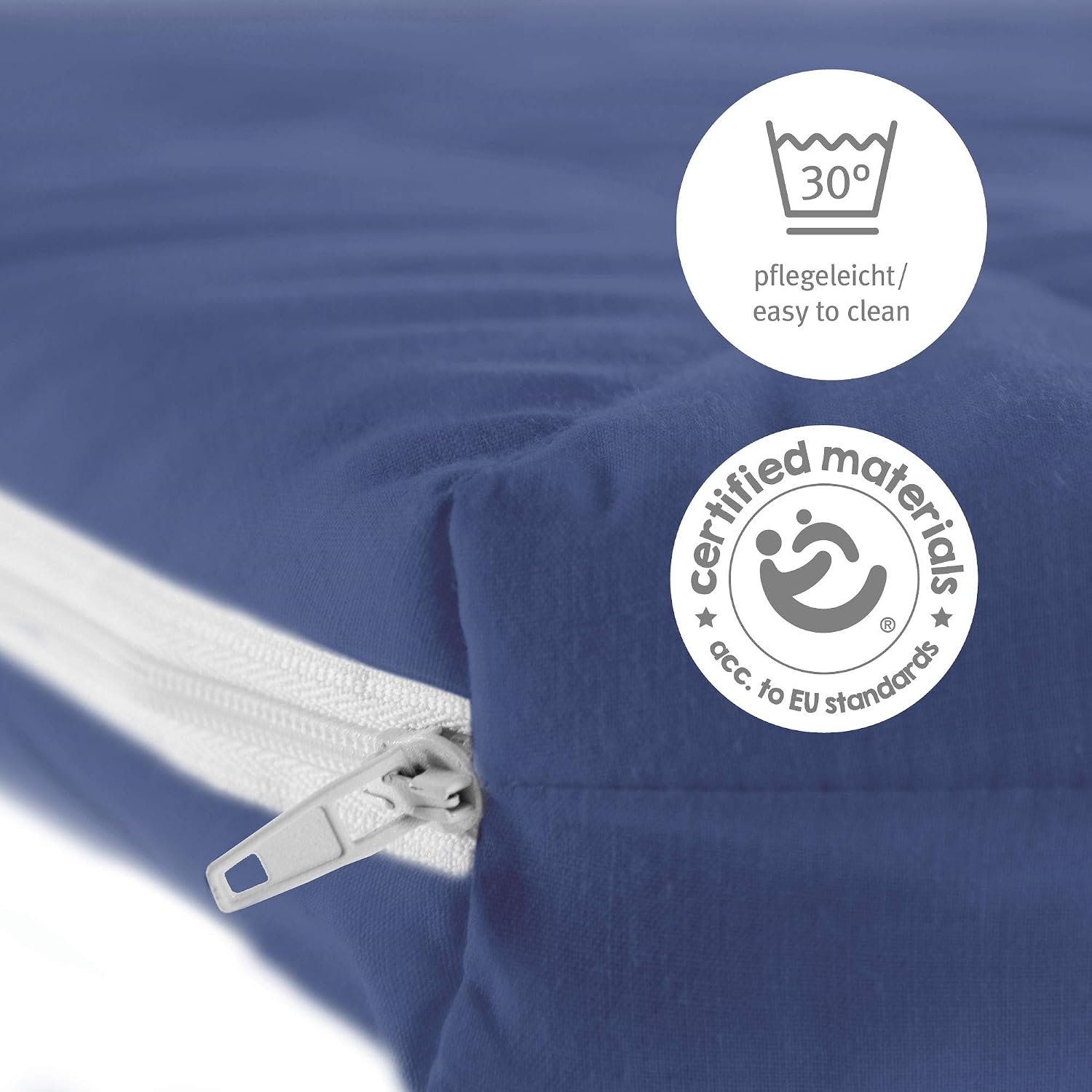 Detalle de Roba Matelas Bébé de Voyage Pliant 60x120 cm Bleu Foncé avec Sac de Transport et Housse Amovible