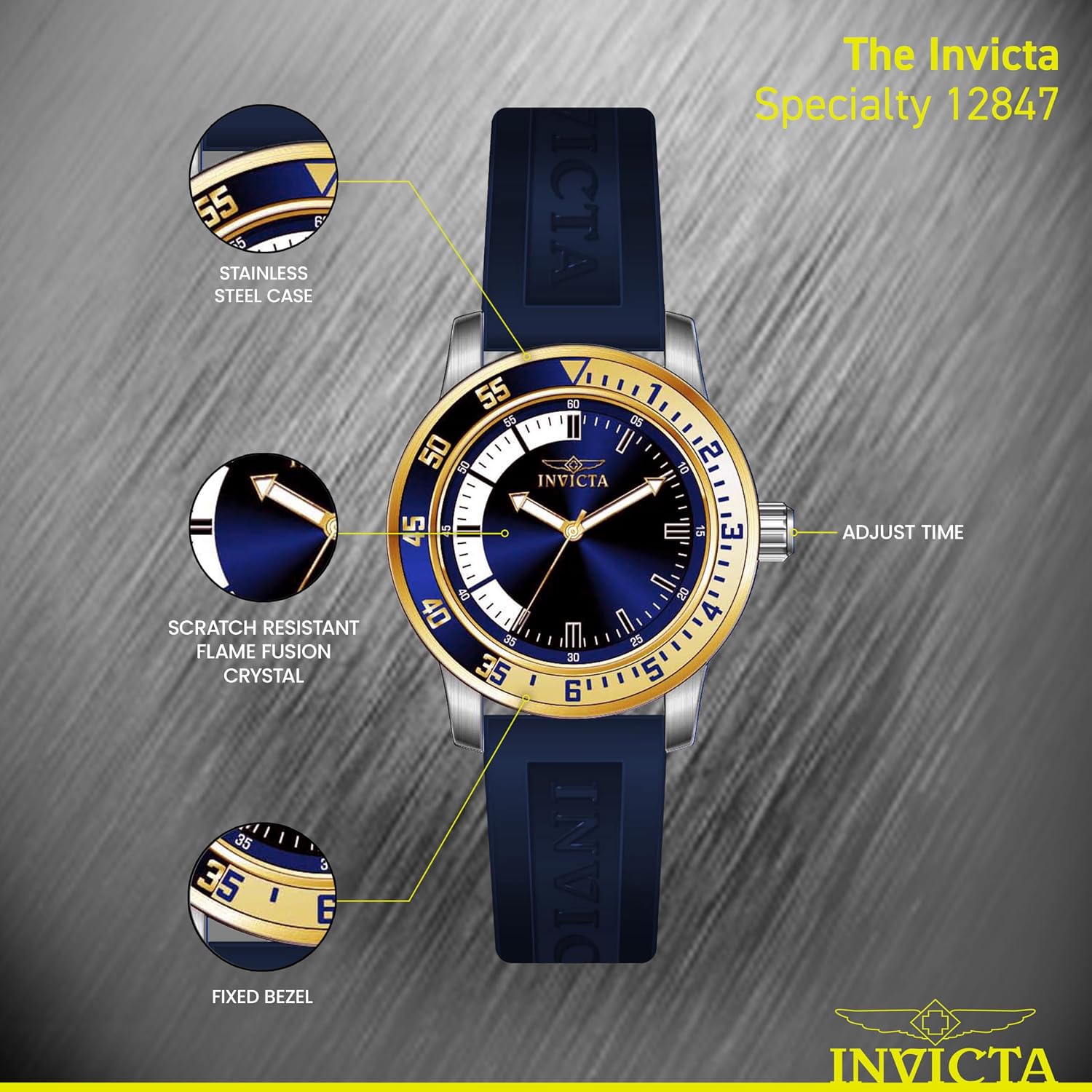 Detalle de Invicta Specialty Montre Homme Mouvement Quartz – Acier inoxydable, 45 mm