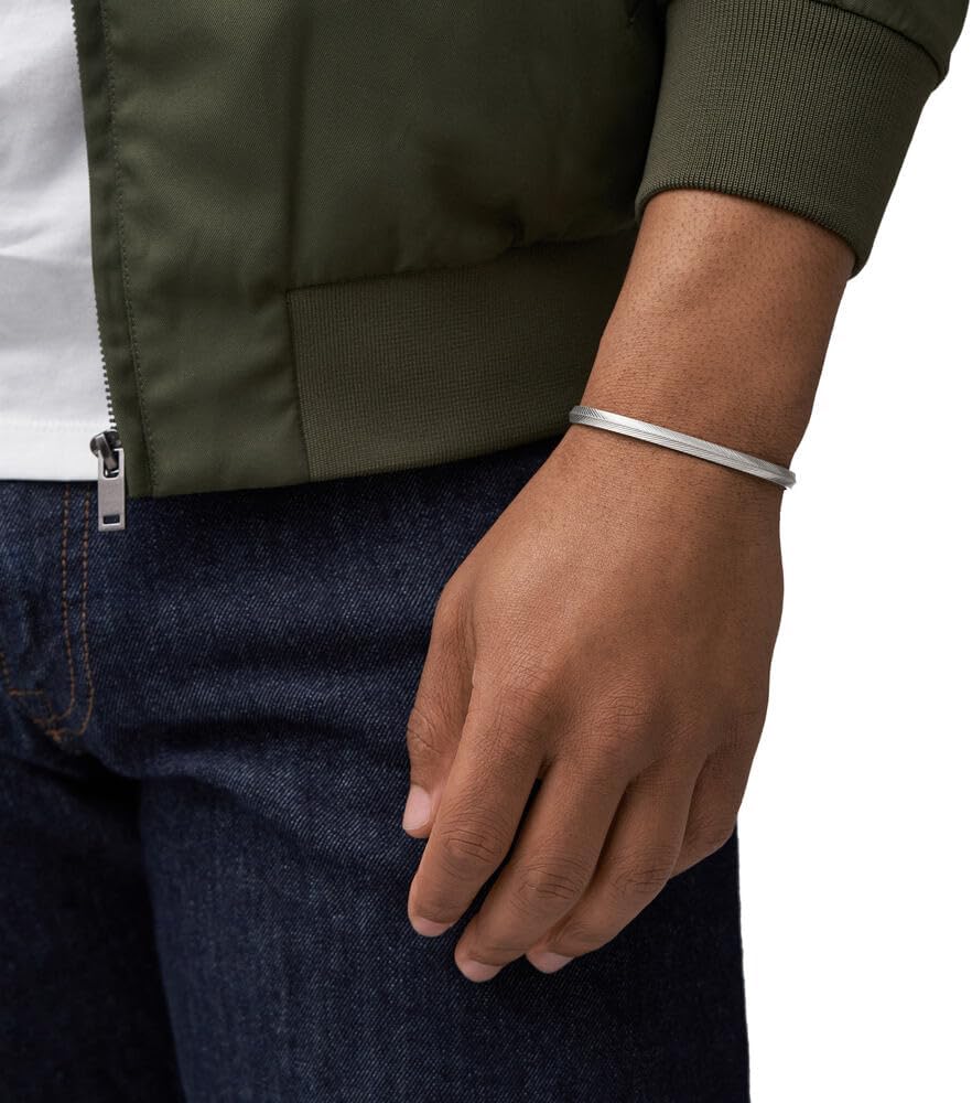 Detalle 2 de Fossil bracelet homme en acier inoxydable avec boucle ouverte