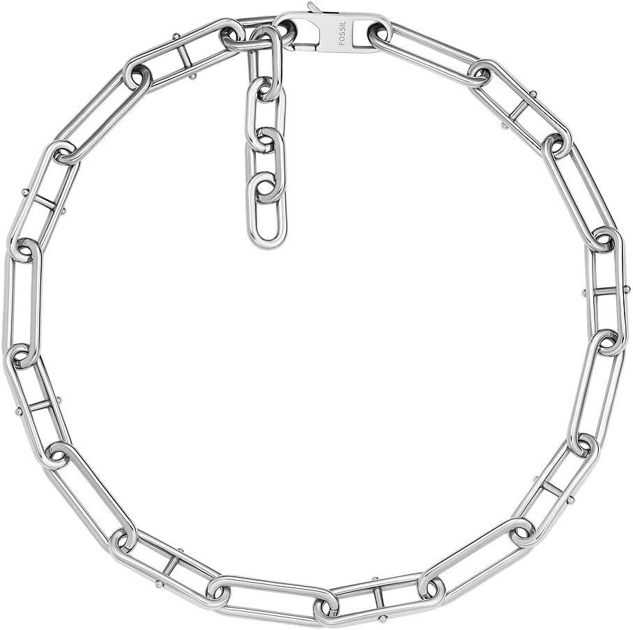 Detalle de Fossil collier femme en acier inoxydable argenté 32029431 (taille unique)