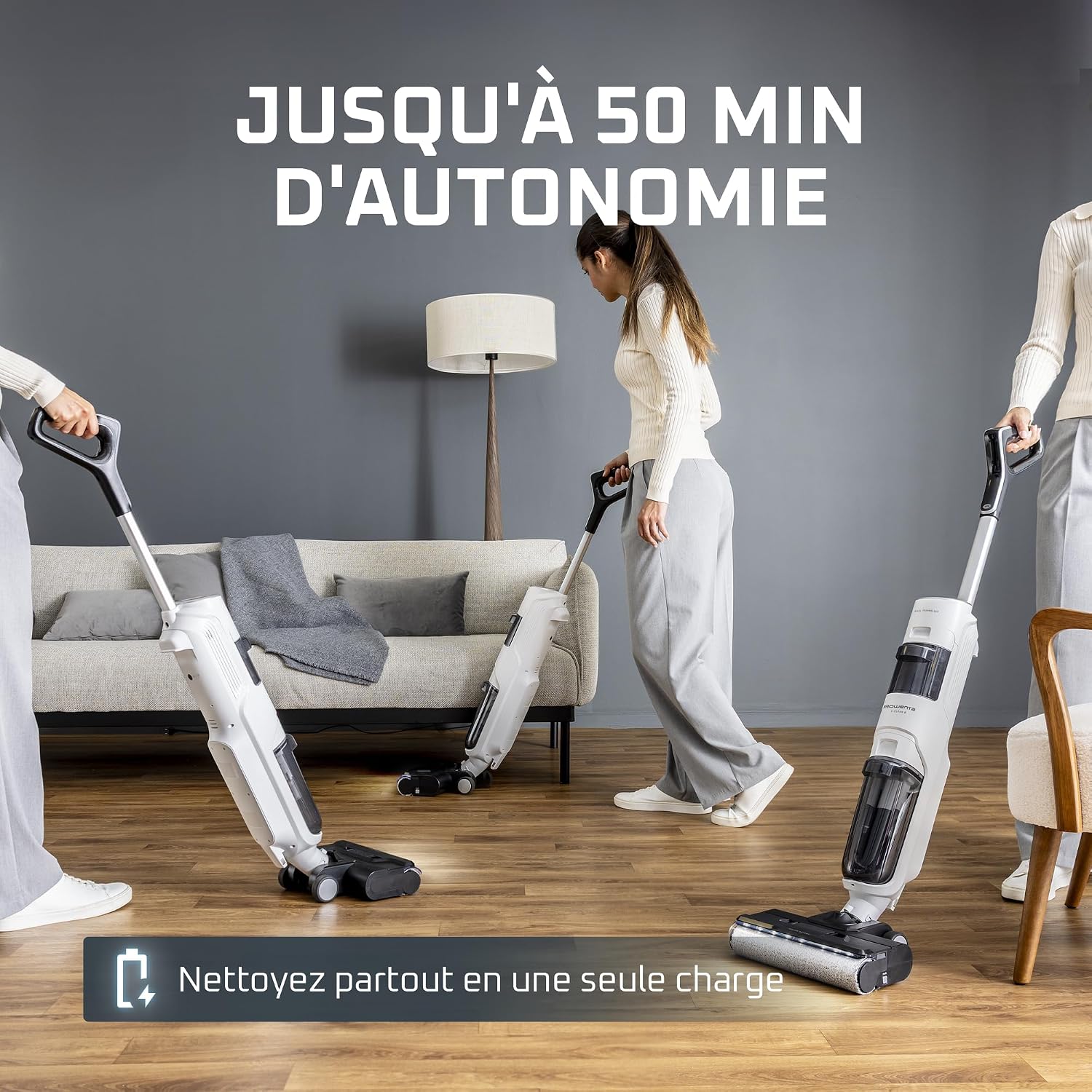 Thumbnail 6 de Rowenta X-Clean5 GZ5557EE — Aspirateur Laveur sans Fil 2-en-1 avec détection Auto et Séchage à l’air chaud