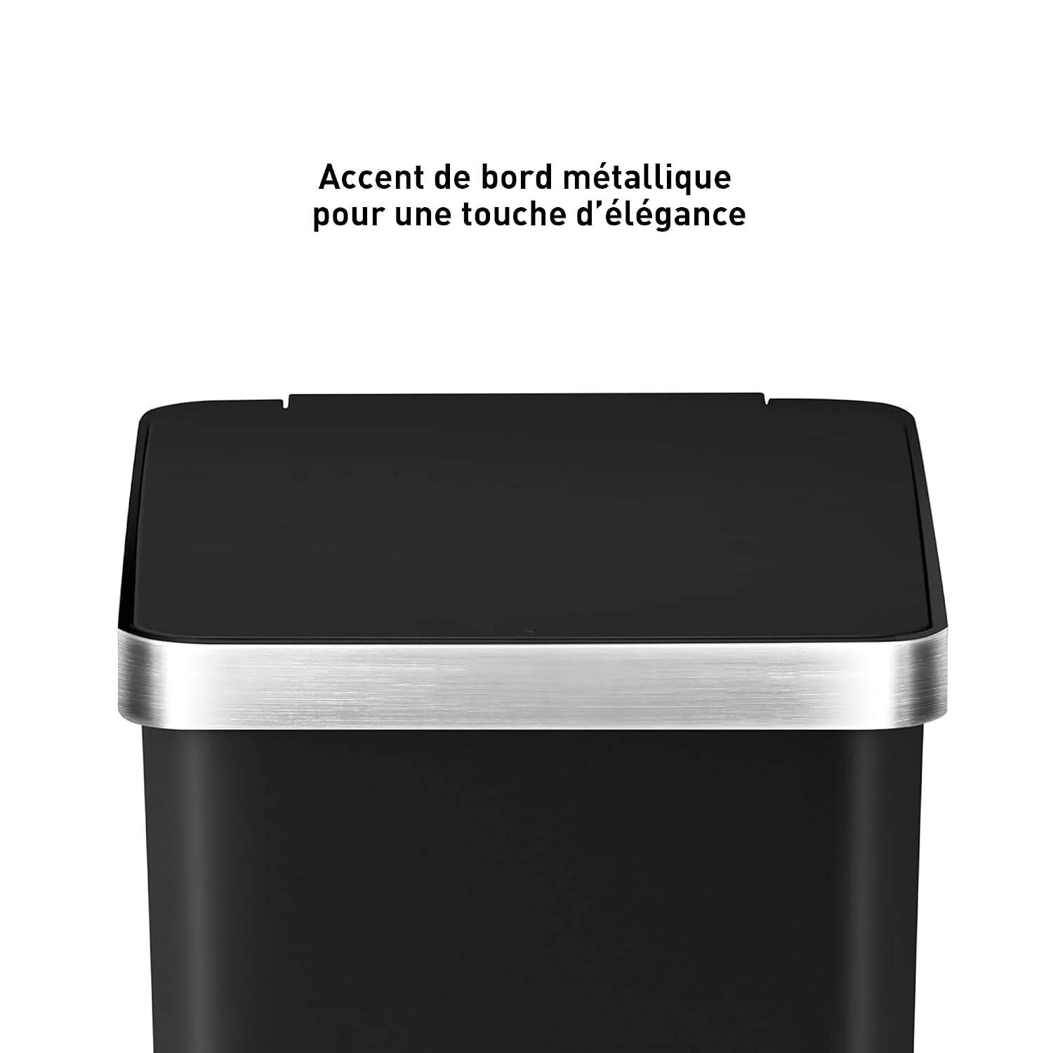 Detalle de EKO Poubelle Cuisine Hana 30L Noire avec Pédale – Finition sobre et fermeture silencieuse