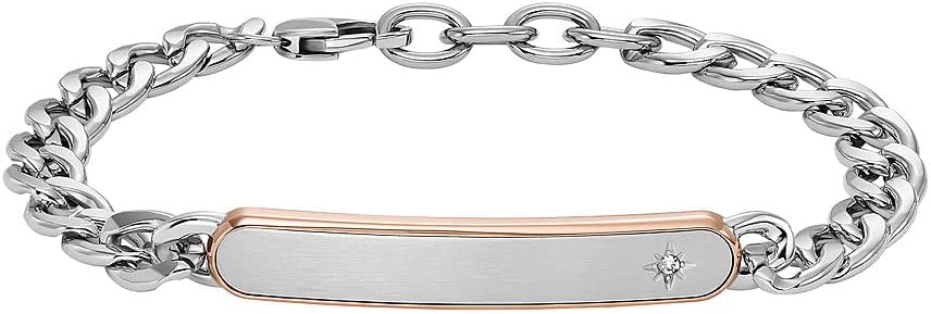 Thumbnail 6 de Fossil bracelet homme en acier inoxydable à fermeture mosqueton, finitions brossées