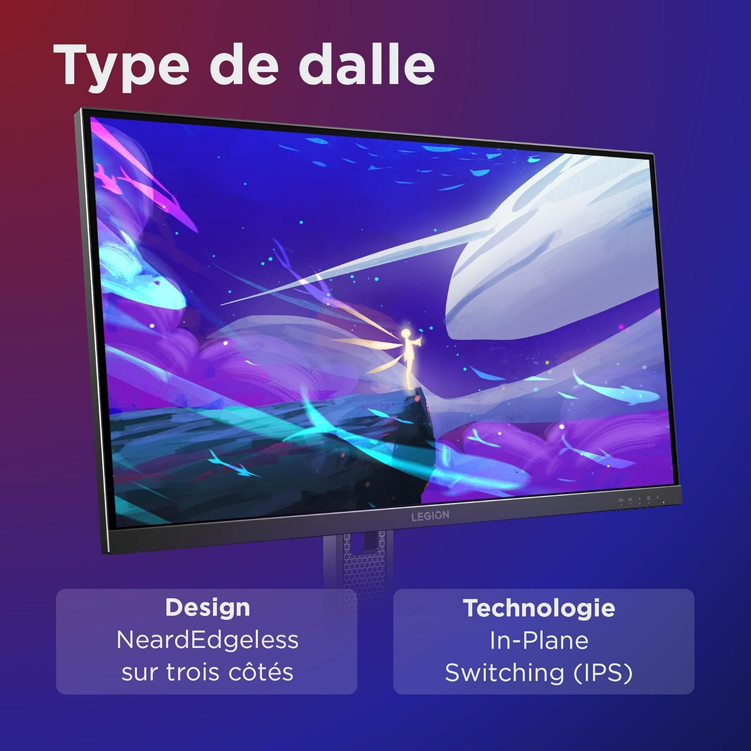 Detalle de Lenovo Legion 27Q-10 — Écran gaming de 27 pouces QHD avec Eyesafe, 240 Hz et IPS