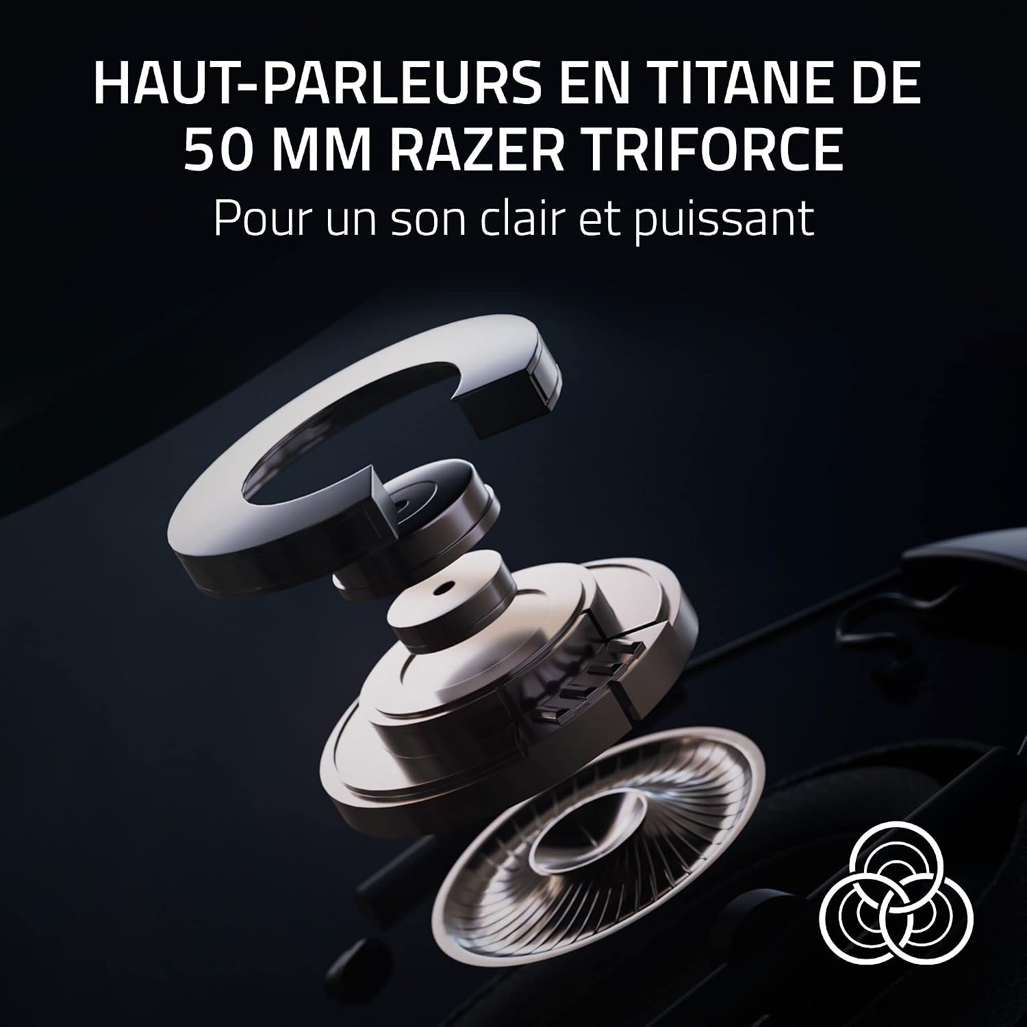 Detalle de Razer BlackShark V2 HyperSpeed sans fil PC (HyperClear, TriForce 50 mm, Bluetooth) – Noir