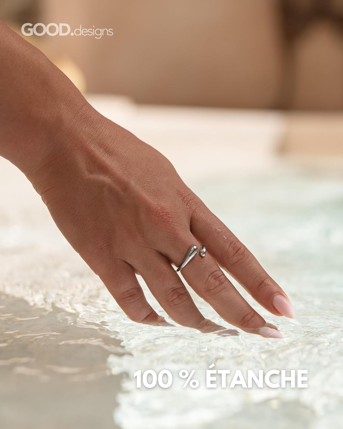 Thumbnail 4 de Bague réglable femme acier inoxydable 18K