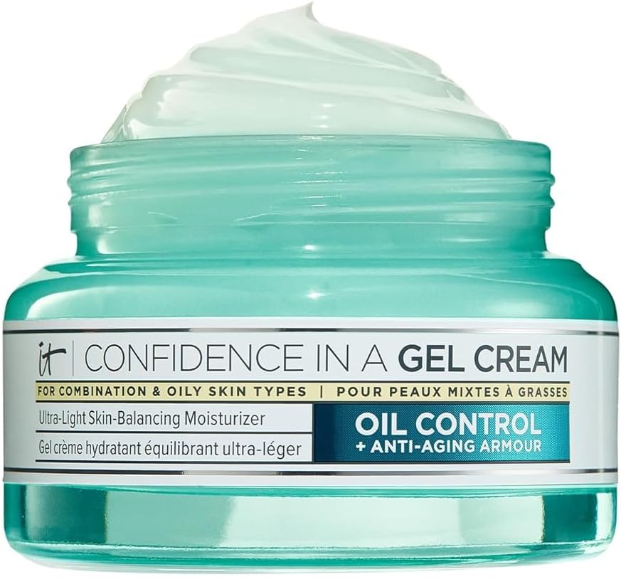 Detalle de IT Cosmetics Confidence in a Gel Cream — gel-crème hydratant anti-âge, contrôle du sébum et pores, peau mixte à grasse (60 ml)