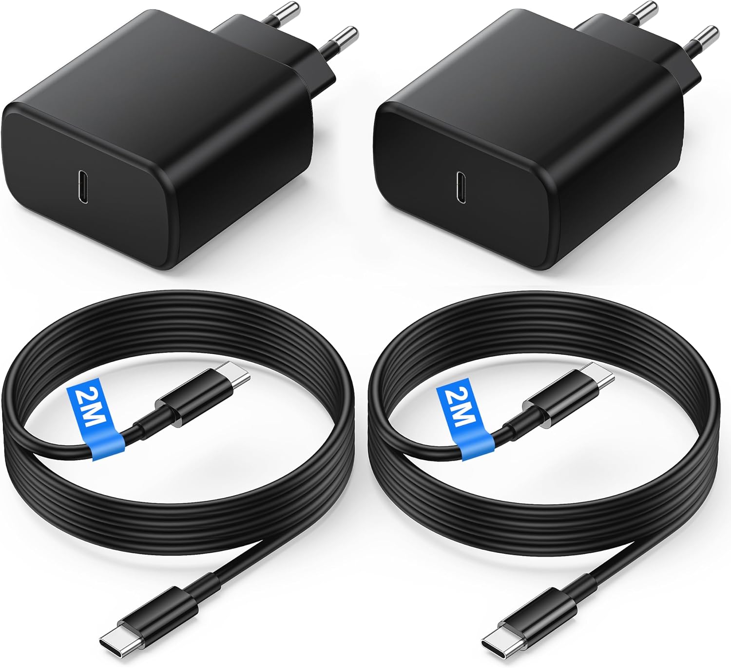 Detalle de Bamkey 45W Chargeur USB-C avec câble 2 m (2 packs) – charge rapide pour Samsung Galaxy et plus