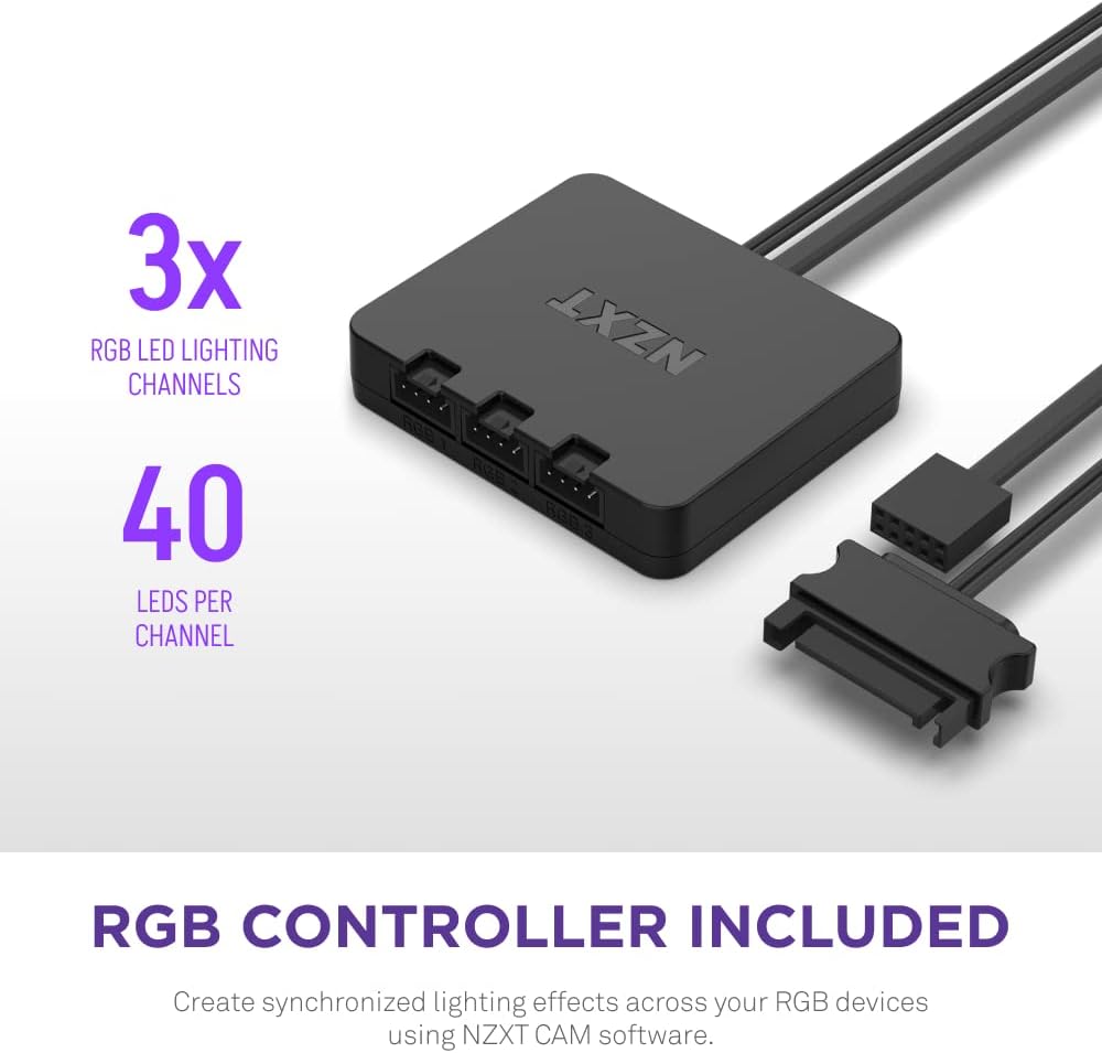 Detalle 2 de NZXT F120 RGB Duo (RF-D12TF-B1) — pack de 3 ventilateurs double LED de 120 mm avec contrôleur