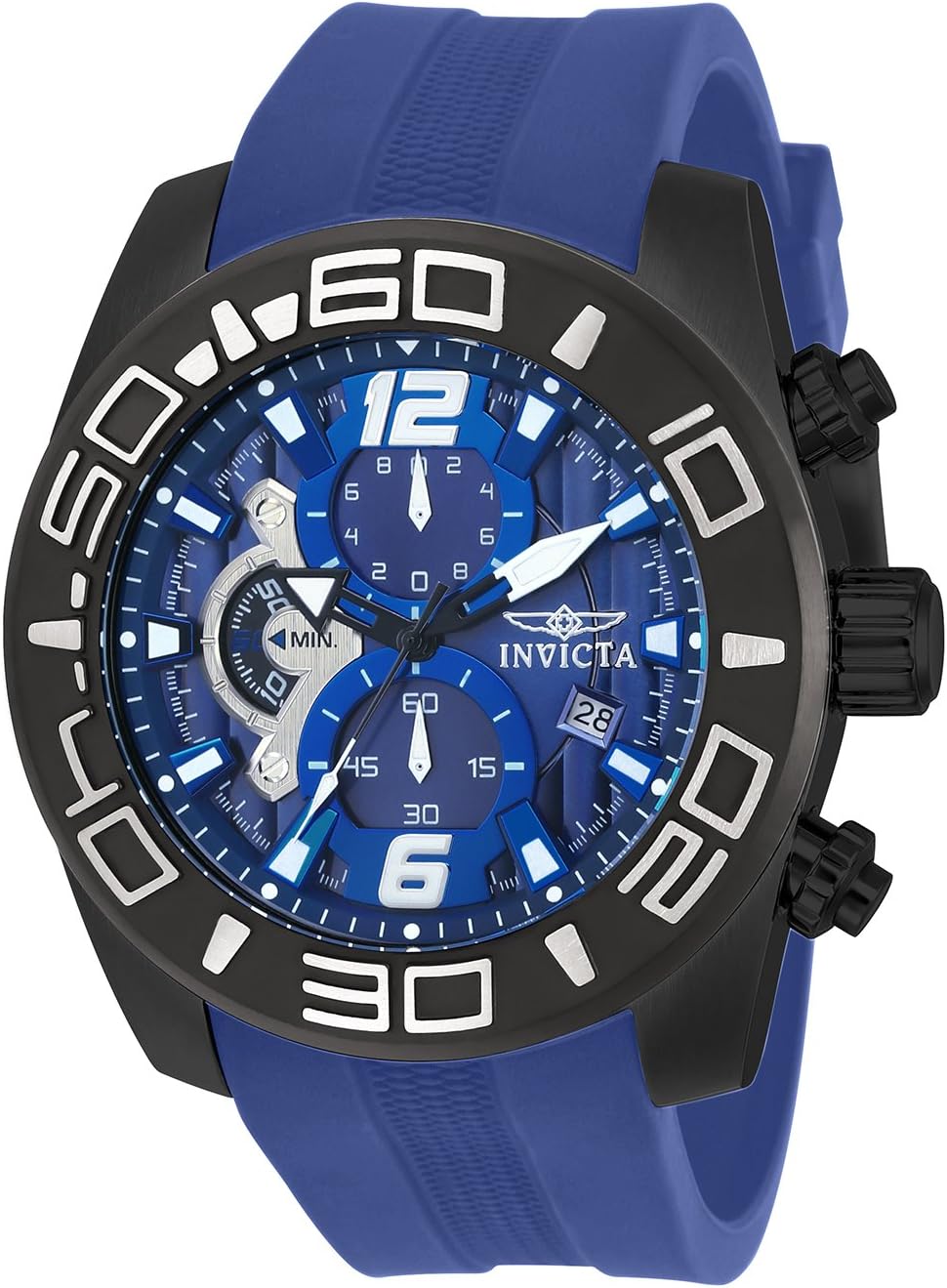 Detalle de Invicta Pro Diver 22812 pour homme – montre acier inox 50 mm, cadran bleu, mouvement à quartz