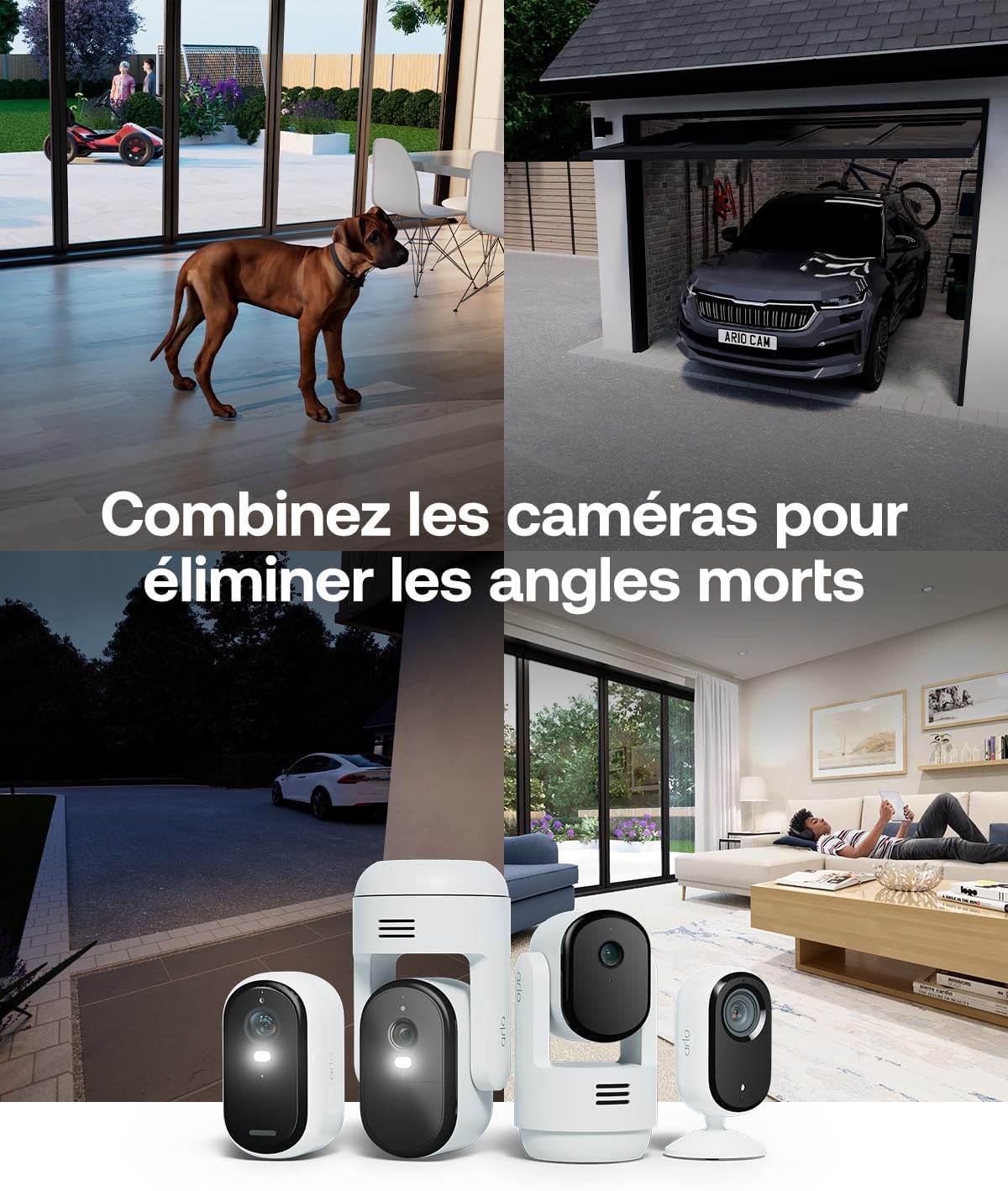 Detalle de Arlo Essential 3 FHD PTZ 360° — caméra WiFi extérieure avec détection IA, vision nocturne couleur et projecteur