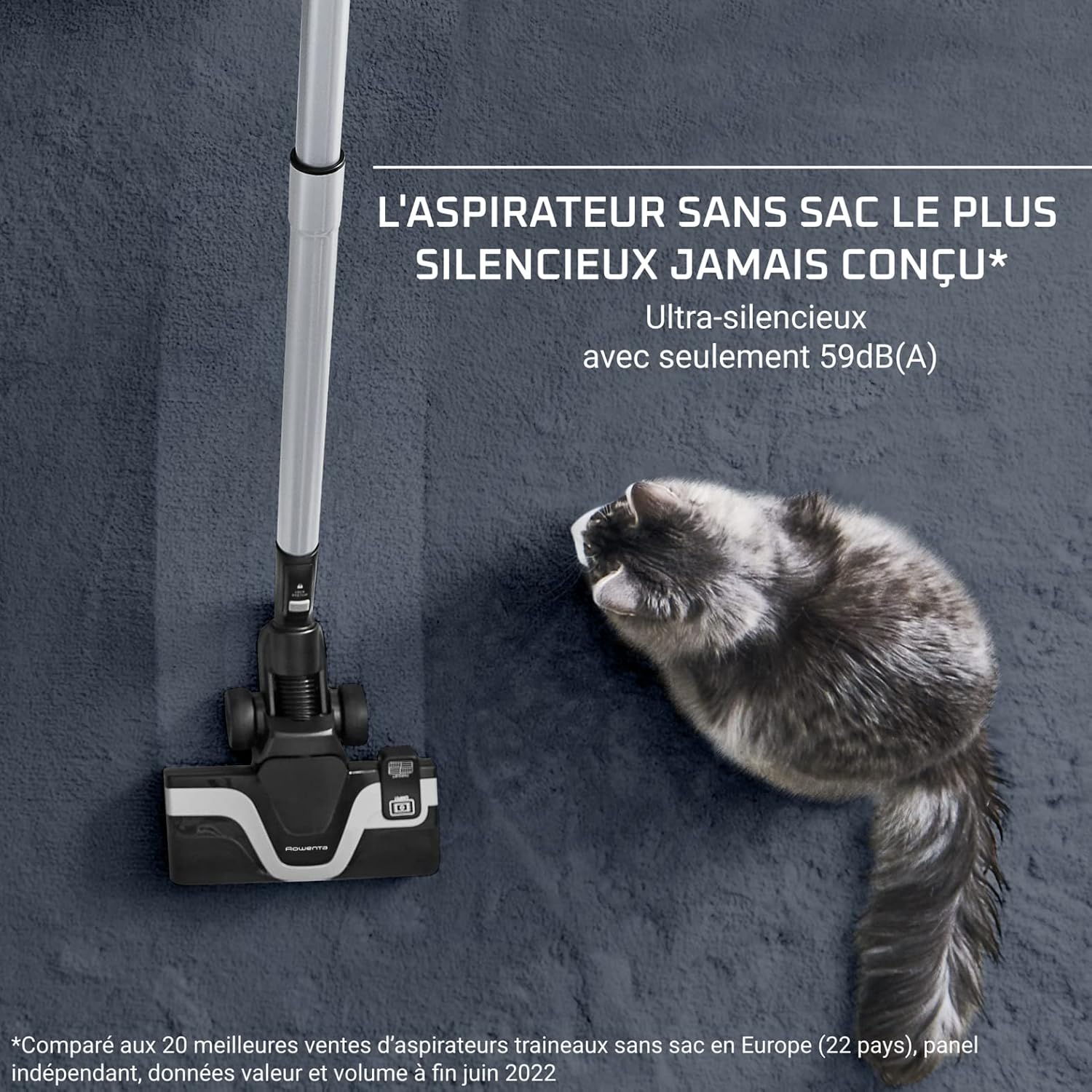 Detalle de Rowenta Silence Force Cyclonic Effitech RO7954EA — aspirateur sans sac 500 W, 59 dB, noir/or rose
