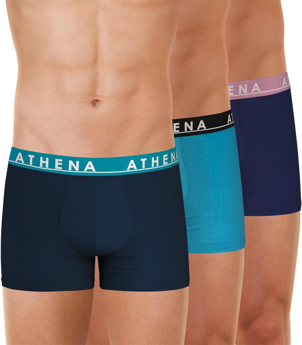 Detalle de Athena – Lot de 3 boxers homme Easy Color, coton élastique respirant