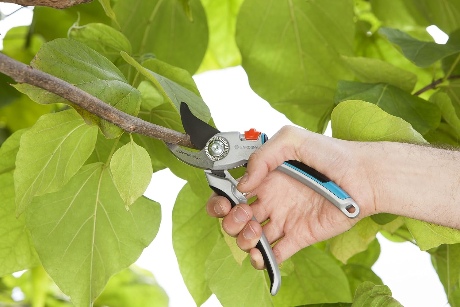 Detalle de Gardena Comfort B/L 8906-20 : sécateur alu à lame franche pour coupes précises jusqu’à 25 mm