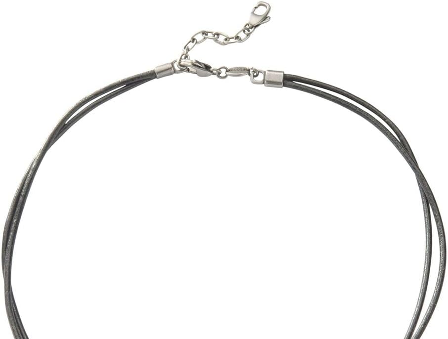 Detalle de Fossil JF00899797 – collier homme vintage en cuir marron, finition mate