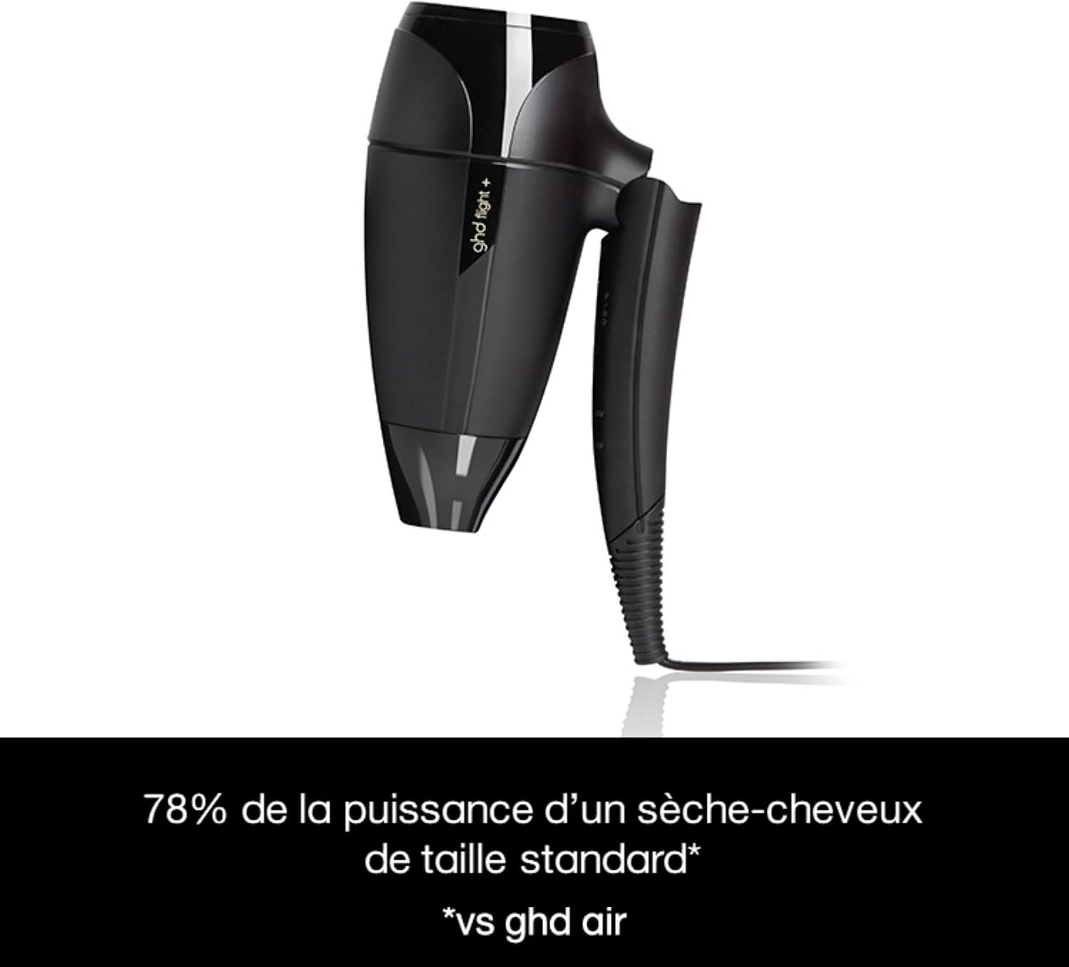 Detalle 2 de Sèche-cheveux de voyage ghd Flight+ (noir) – pliable, double voltage et Vanity incluse