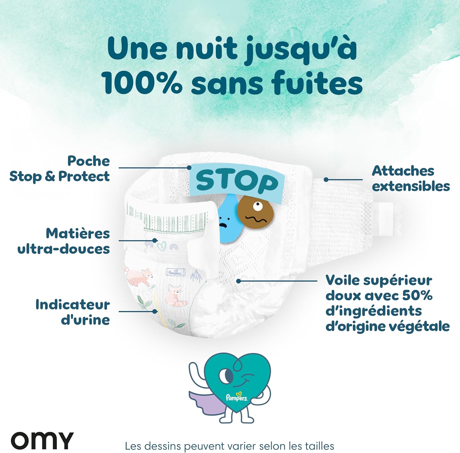 Detalle de Pampers Harmonie Couches Édition Limitée – Taille 2, 204 couches