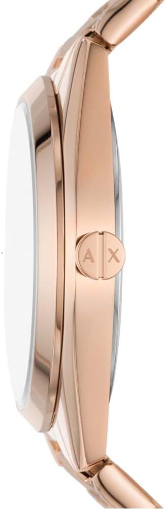 Detalle 2 de Montre Armani Exchange pour femmes — élégance rosée et mouvement quartz multifonction