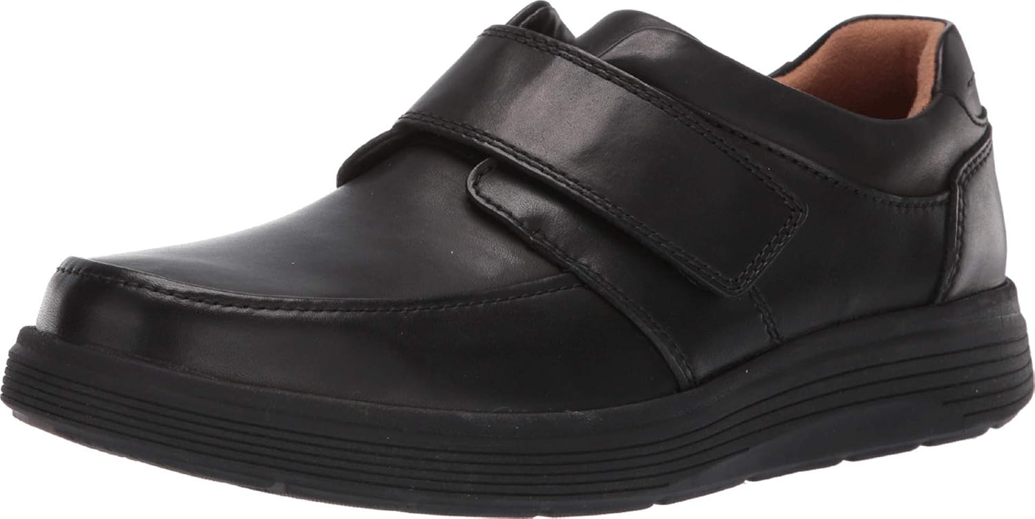 Detalle de Clarks Un Abode Strap MocassinHomme — Mocassin noir, confort Cushion Soft et soutien durable