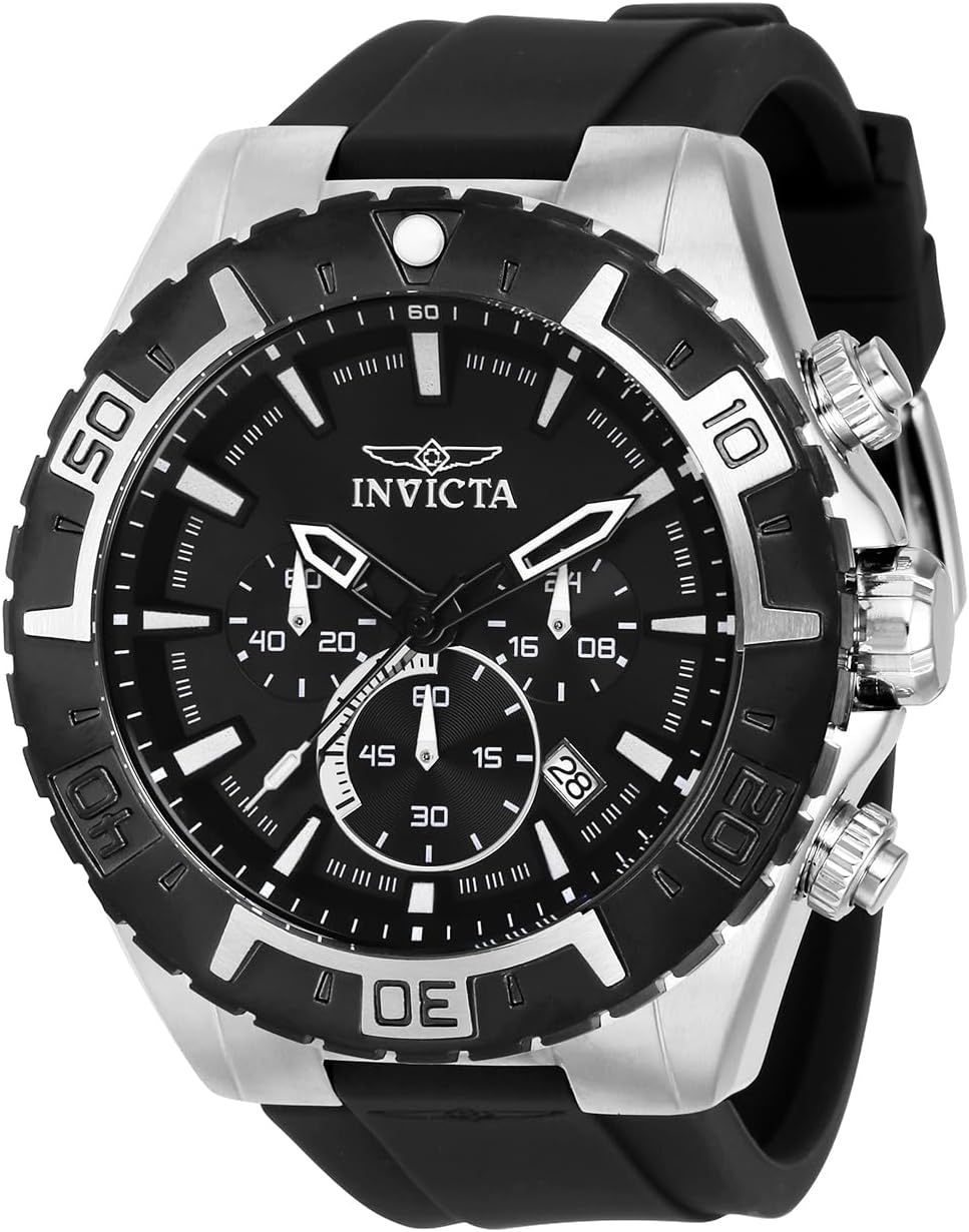 Detalle de Invicta Aviator Homme 49 mm - Montre quartz en acier inoxydable, cadran bleu