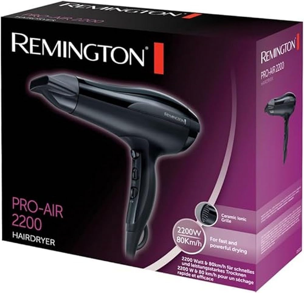 Detalle de Remington Sèche-cheveux ionique Pro-Air D5210 (2200 W) : séchage rapide et anti-frisottis