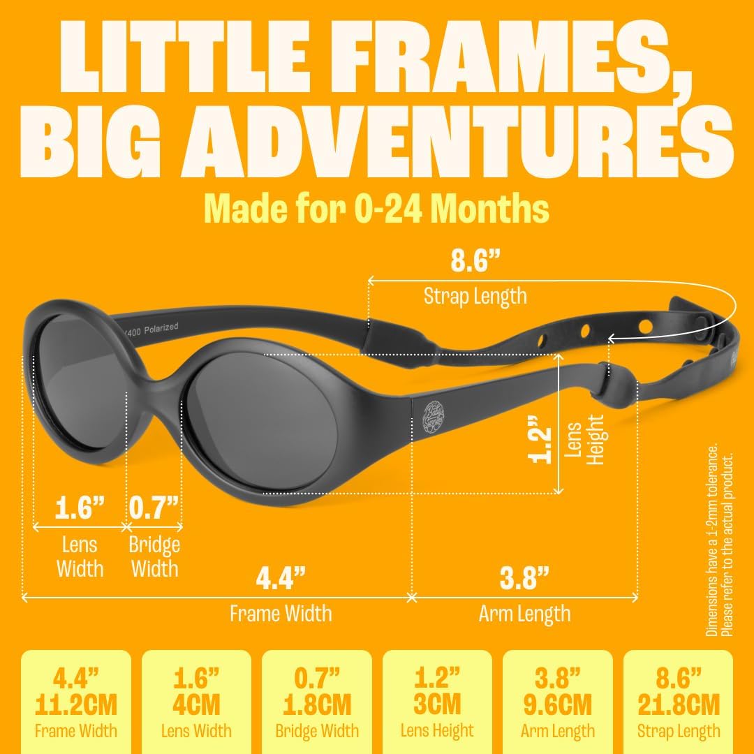 Detalle 2 de BABY SUNNIES Lunettes de soleil polarisées bébé avec lanières (ovales, flexibles)