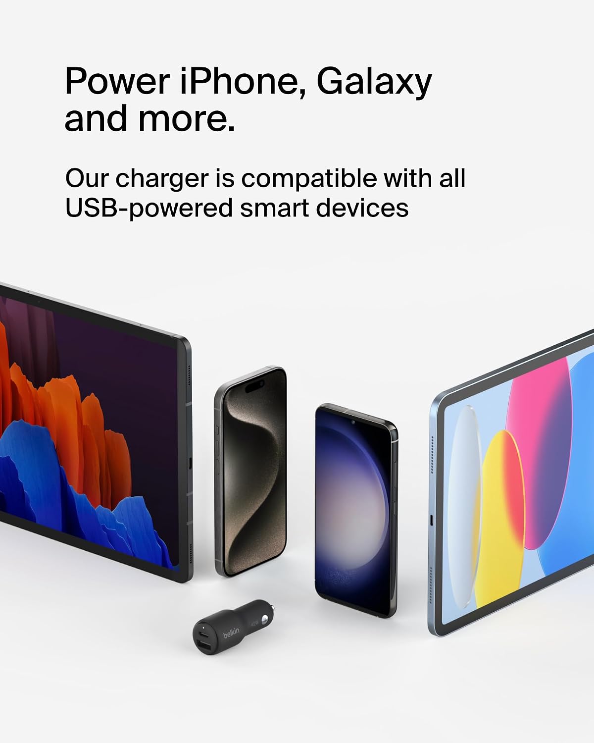 Detalle de BELKIN Chargeur Voiture USB-C PD 42W (Noir) — Charge rapide et polyvalente en déplacement