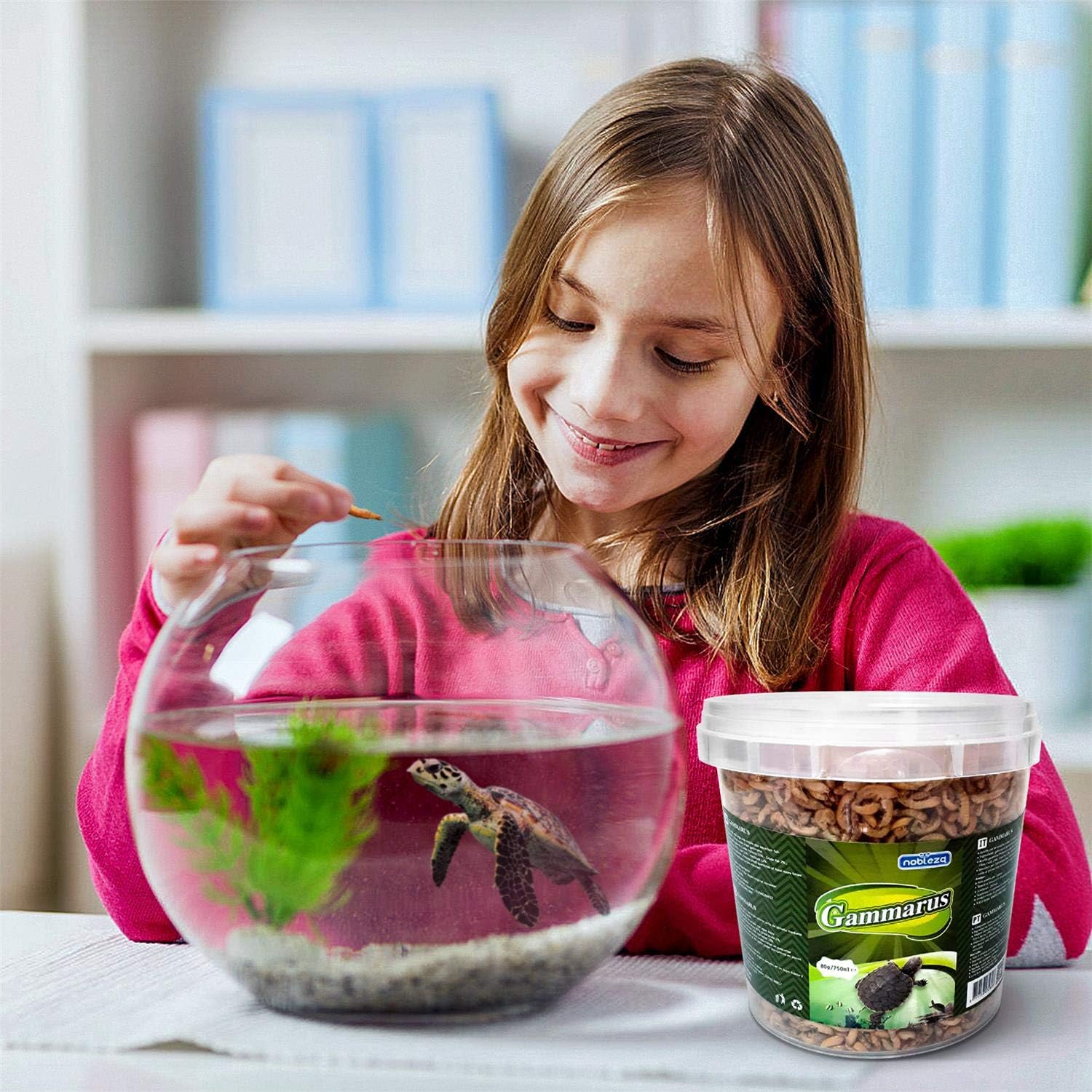 Detalle 2 de Nobleza Nobleza Crevettes Tortue – nourriture pour tortue d’eau aux crevettes, 80 g / 750 ml