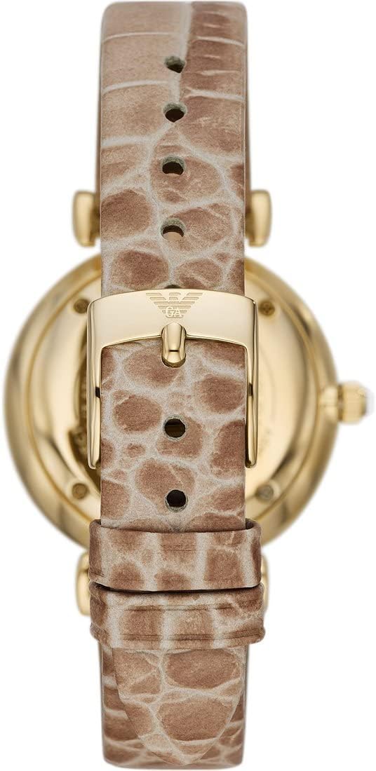Detalle de Montre Emporio Armani pour femme 32 mm à quartz à deux aiguilles avec bracelet cuir ou tissu
