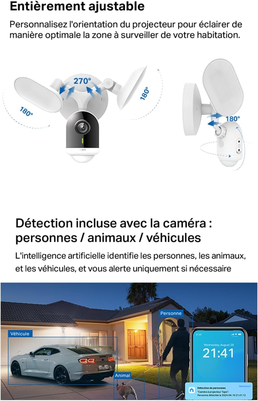 Detalle de Tapo C720 : caméra de surveillance extérieure WiFi 2K 4 MP avec projecteurs LED et détections IA