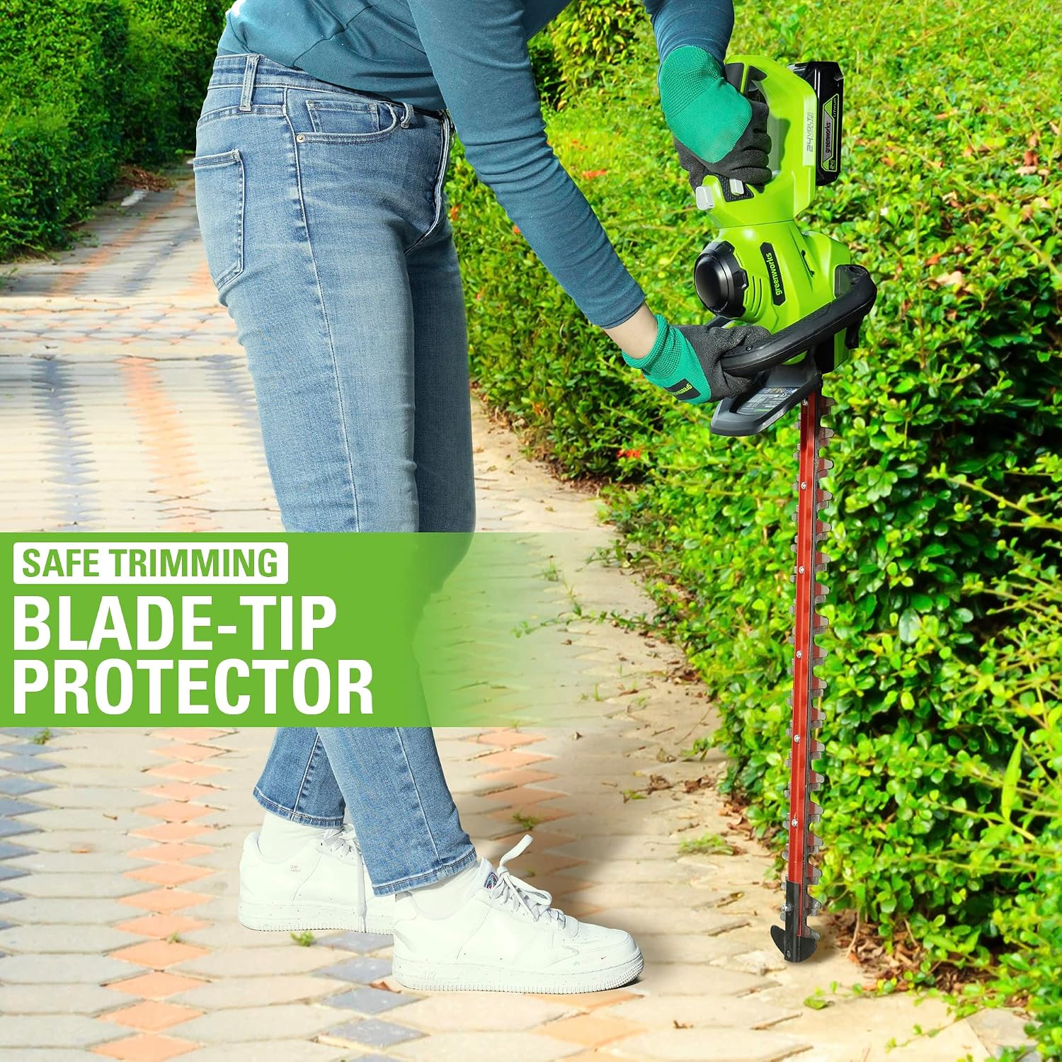 Detalle 2 de Greenworks GD24HT61 taille-haies sans fil 61 cm