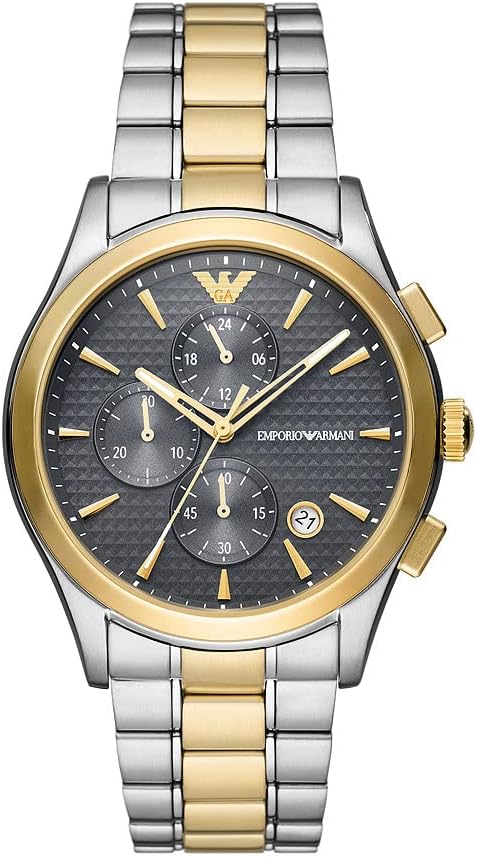 Detalle de Emporio Armani Montre pour Hommes Quartz à chronographe, boîtier 42 mm et bracelet en acier inoxydable