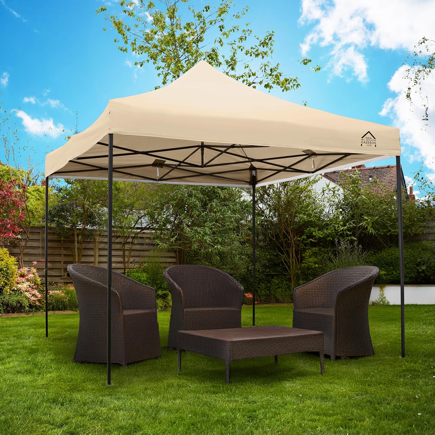 Detalle de All Seasons Gazebos Tonnelle Pliante 3x3m — Beige, tout en matériau robuste et étanche
