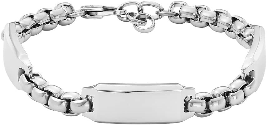 Detalle de Fossil Drew Bracelet pour homme en acier inoxydable — fermoir mousqueton, longueur 225 mm