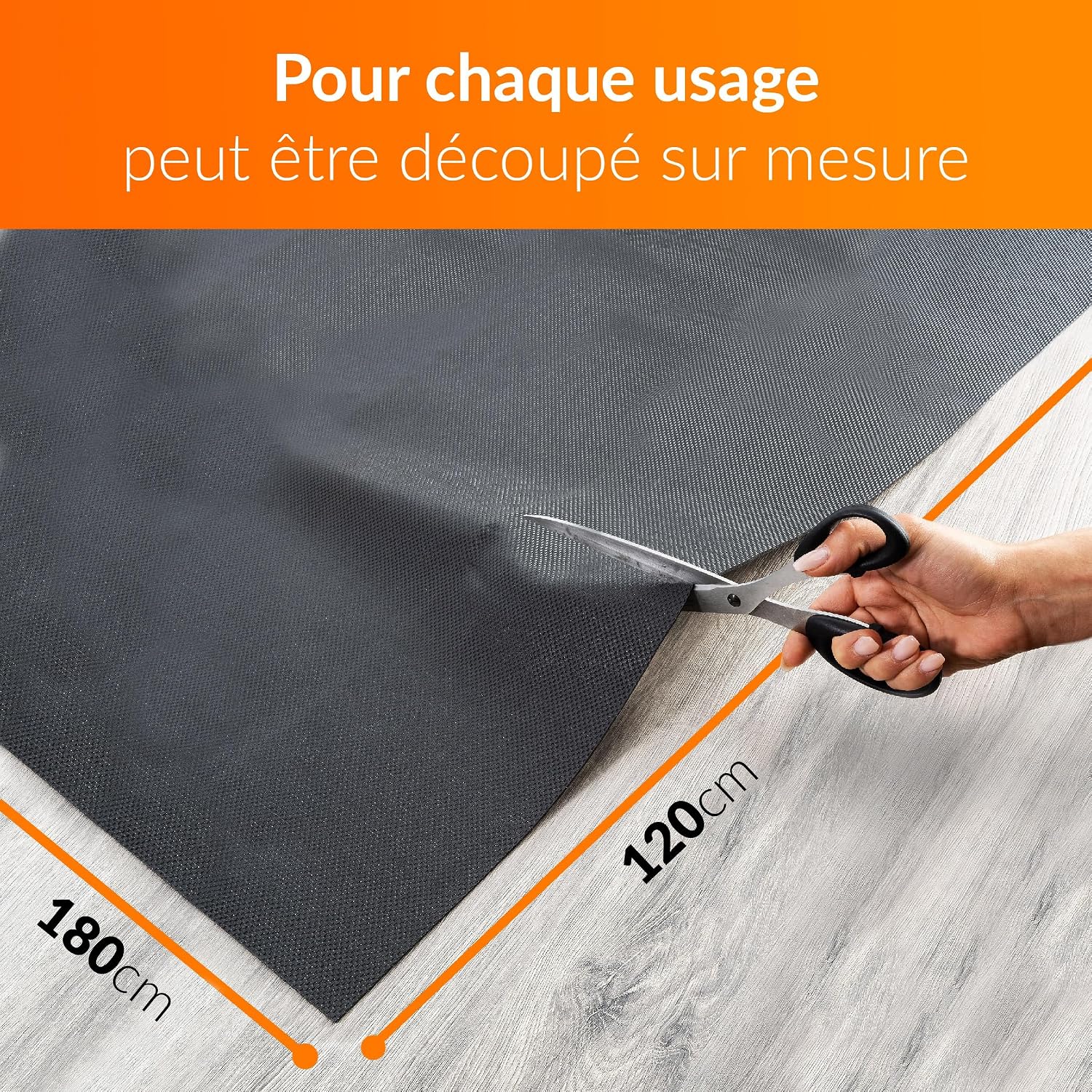 Detalle de Upgrade4cars Tapis Antidérapant Voiture – Étanche et Coupe à Mesure 120 x 180 cm