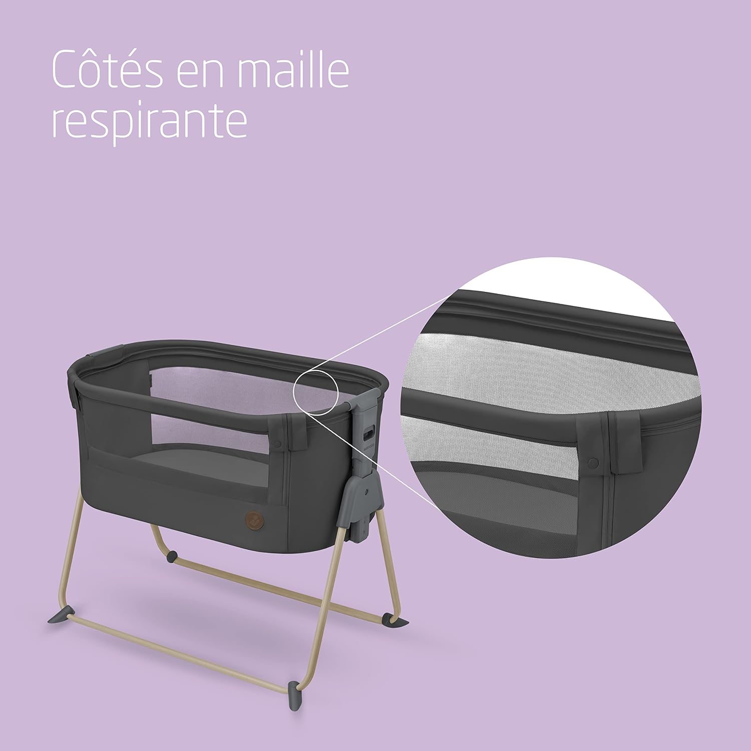 Detalle 2 de Maxi-Cosi Tori 2 en 1, berceau de cododo ultra compact Beyond Graphite (de 0 à 6 mois)