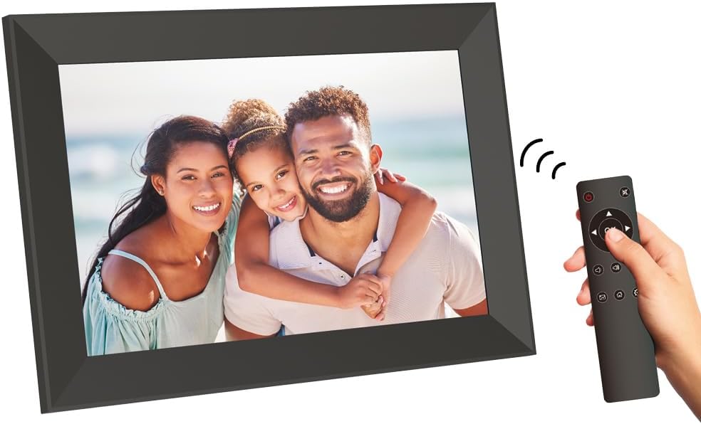 Detalle de AgfaPhoto Cadre Photo Numérique Realiview APF1000, écran LED 10" 1024x600 avec horloge et calendrier programmable