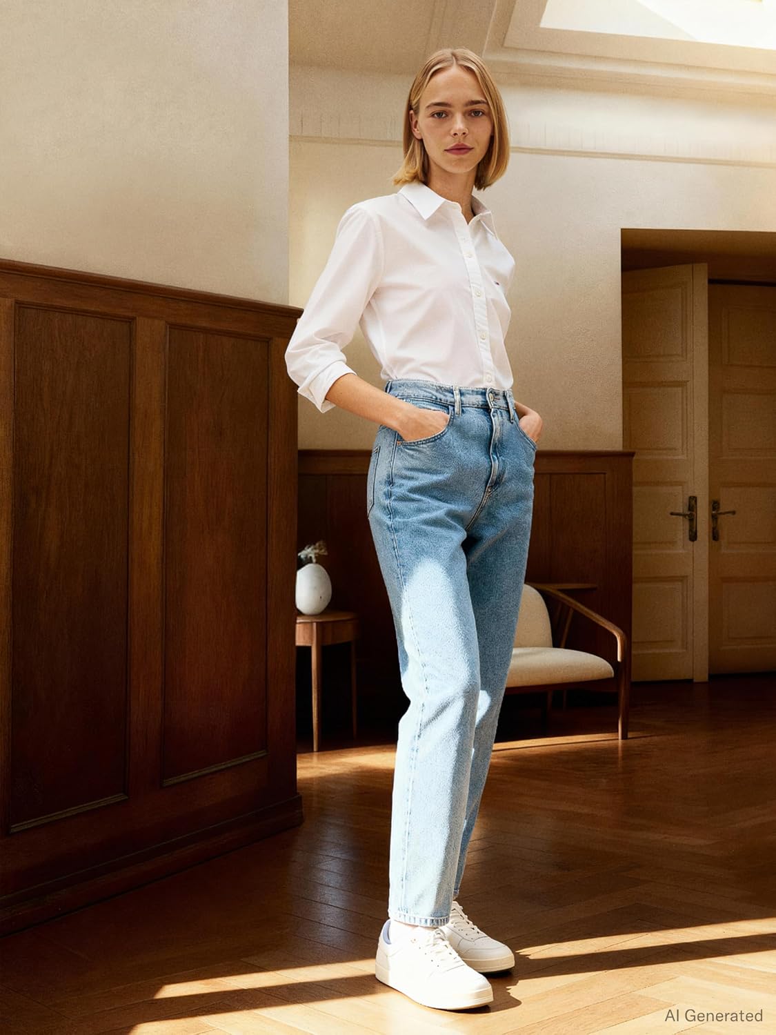 Detalle 2 de Tommy Jeans Jean Femme Mom Jean Taille Haute