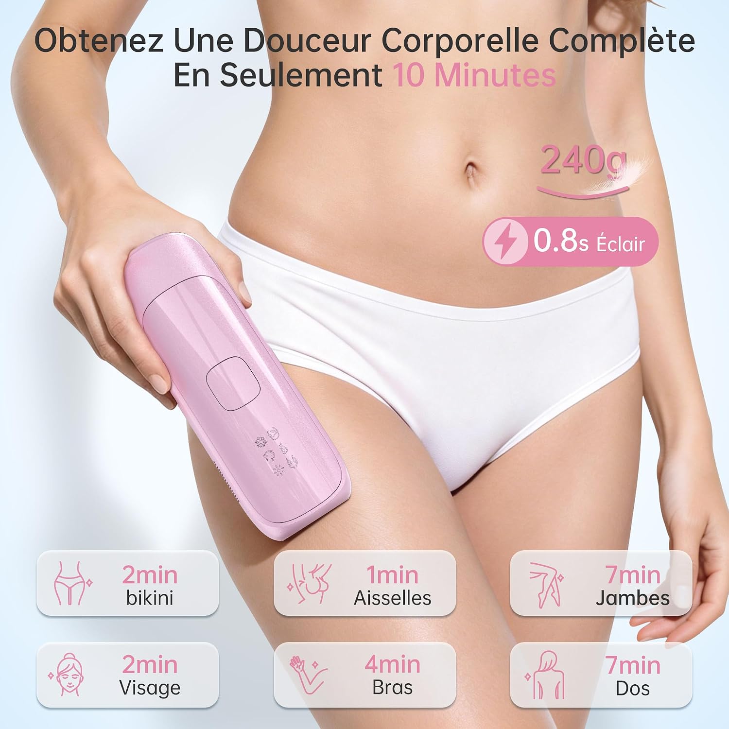 Detalle de Anysea Epilateur Lumière Pulsée avec Refroidissement au Saphir