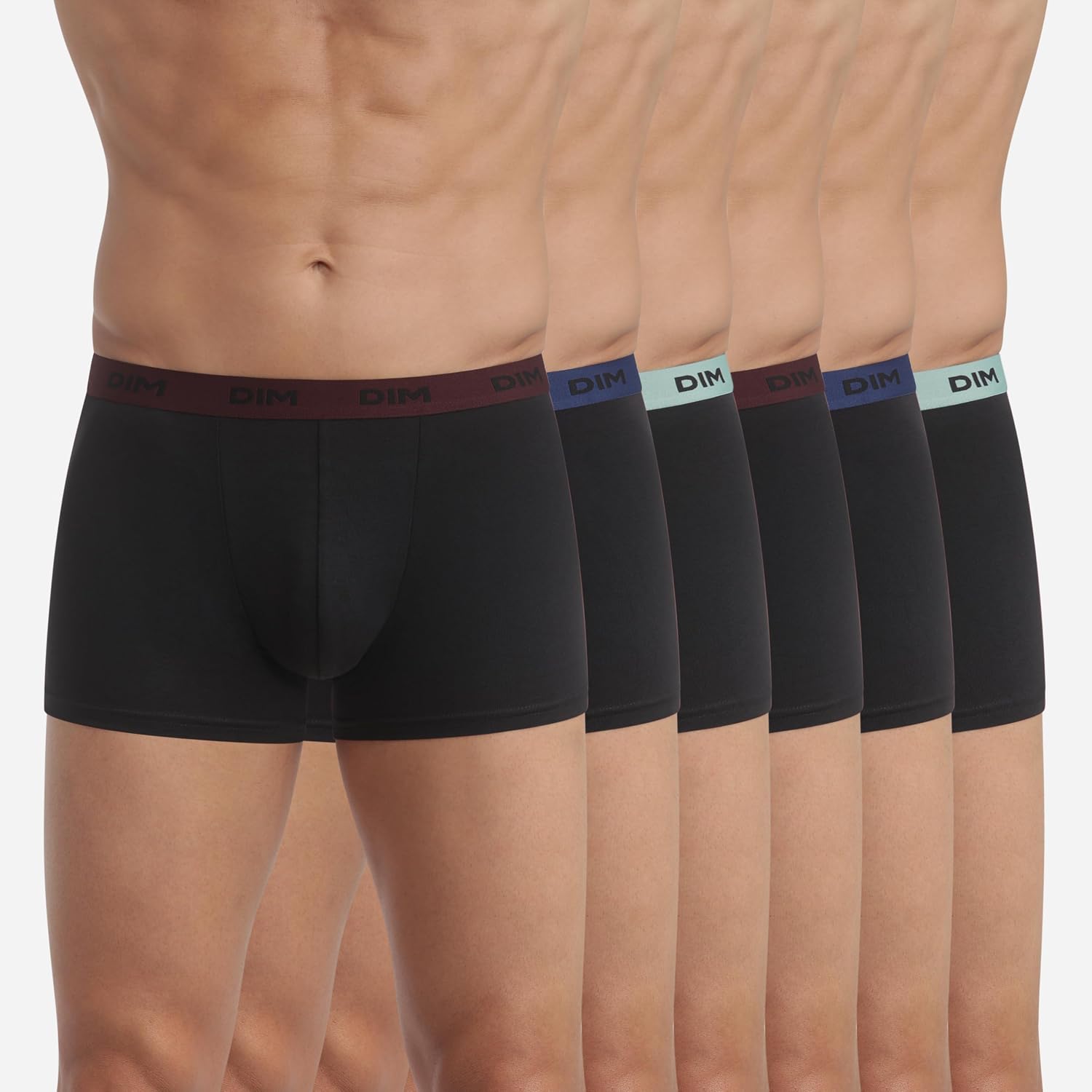 Detalle 2 de DIM Boxer Homme Mix and Colors Coton Stretch Confort (lot de 6)