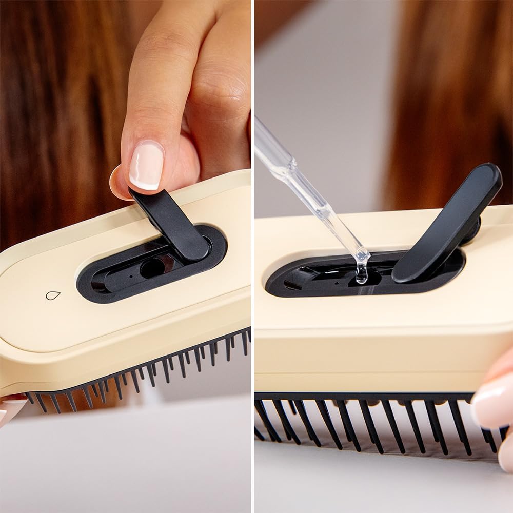 Detalle de Cecotec HairCare Revitalize Little : brosse réparatrice aux 4 lumières LED, applicateur de sérum et massage vibratoire