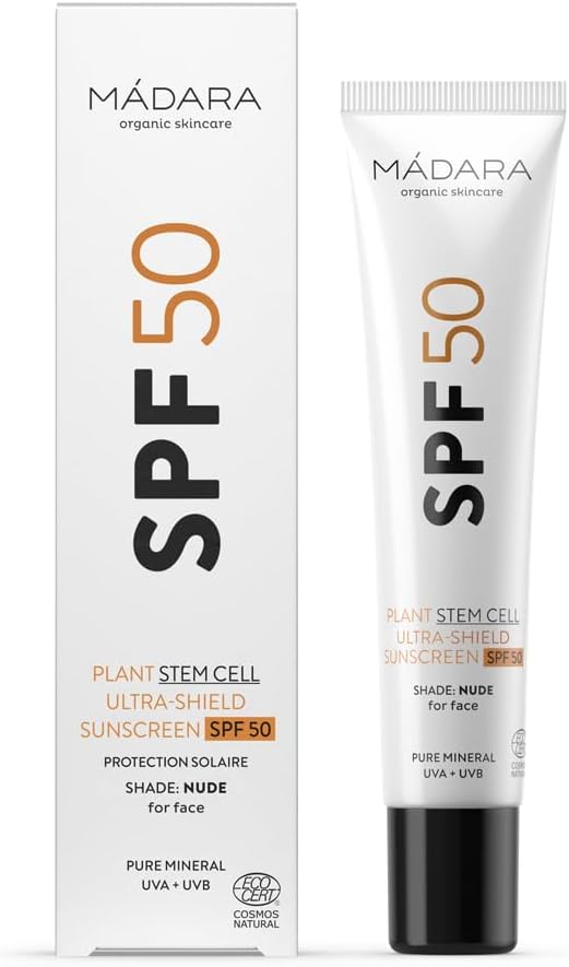 Imagen de MÁDARA Creme Solaire Visage SPF50 — Émulsion Ultra-bouclier avec Cellules Souches Végétales (40 ml) en OfertitasTOP