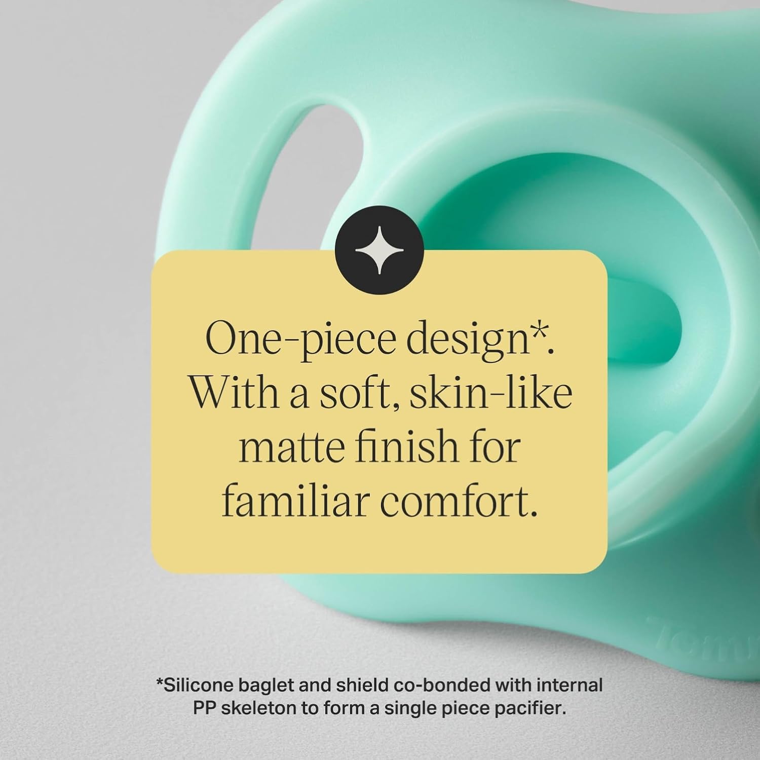 Detalle de Tommee Tippee Sucette Ultra-légère Toujours en Place (6-18 Mois) – Lot de 4, silicone monobloc orthodontique