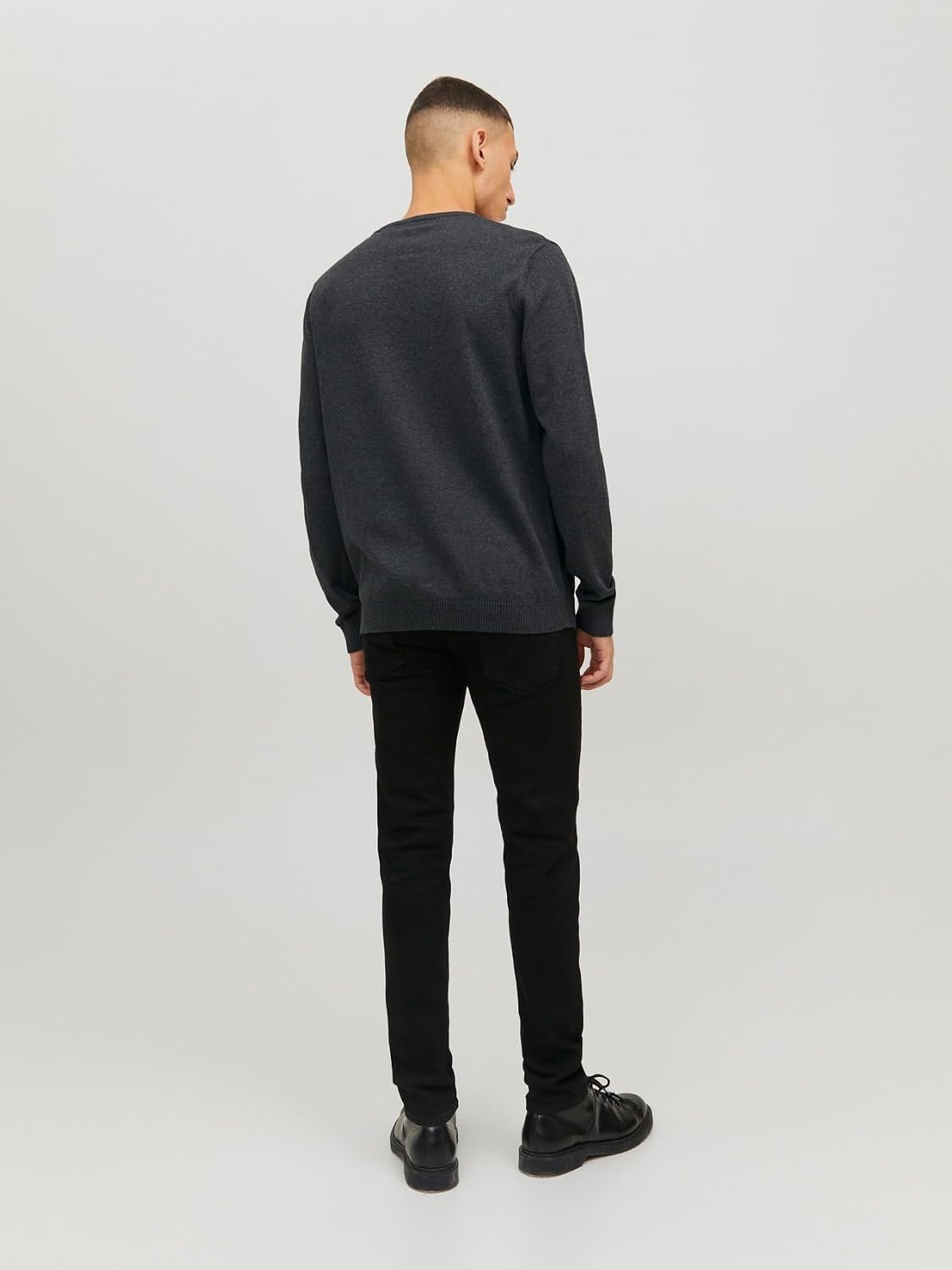 Detalle 2 de JACK & JONES Jjebasic Knit Crew Neck Noos pull homme gris small