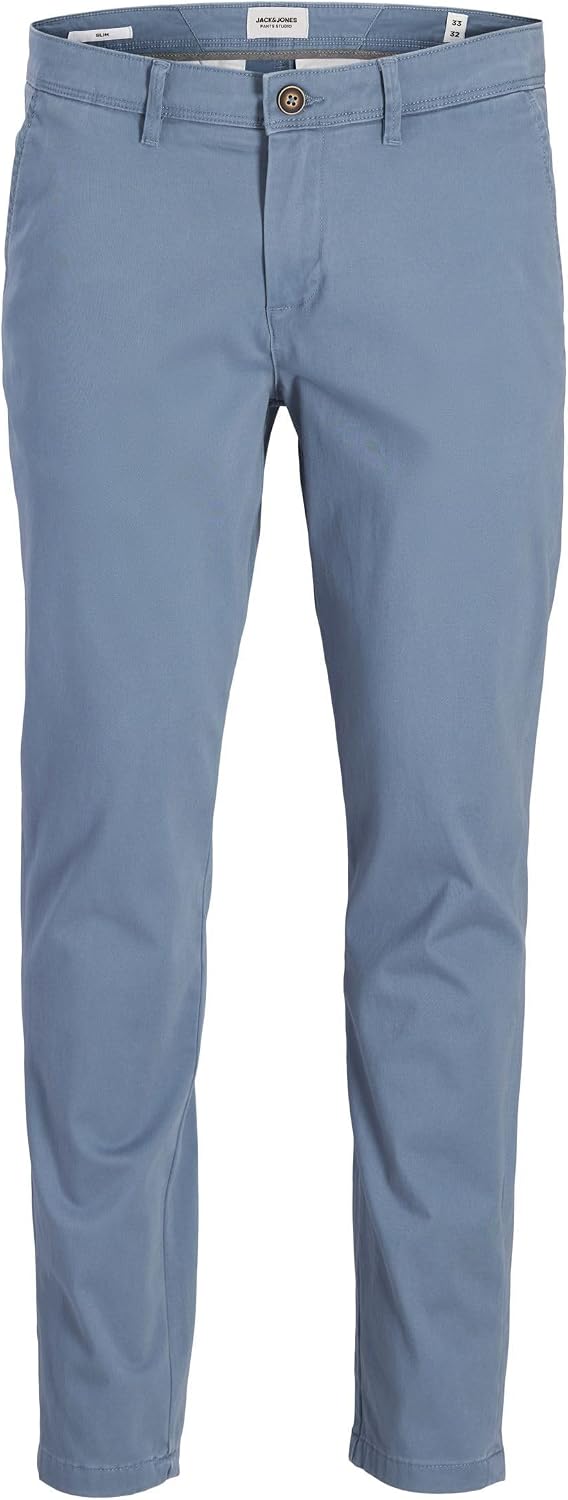 Detalle de JACK & JONES Pantalon chino slim fit pour homme – Low rise, coton recyclé