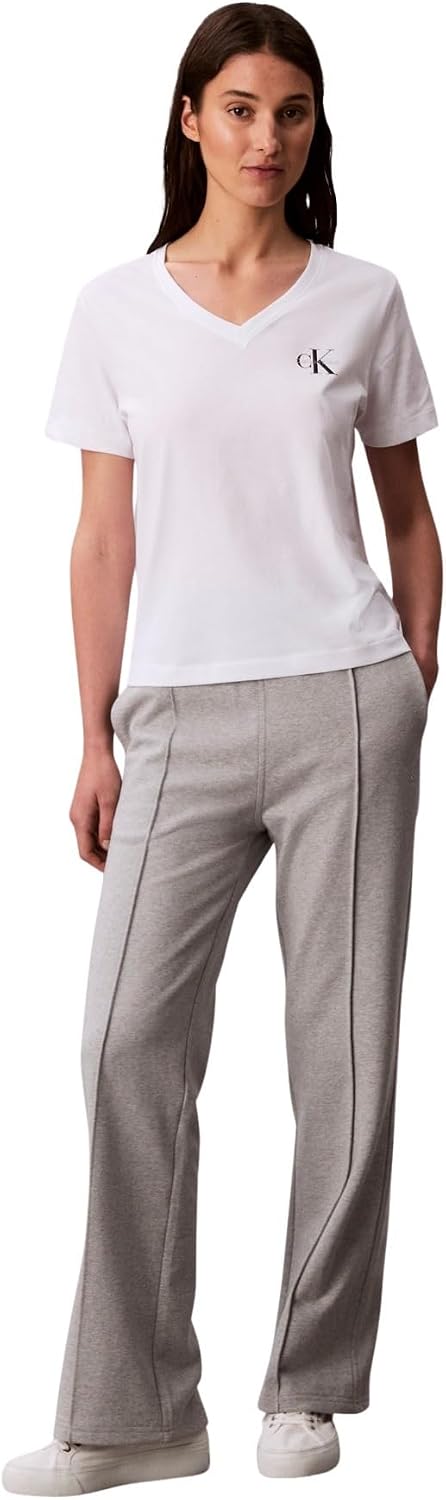 Detalle de Calvin Klein T-Shirts Manches Courtes Lot de 2 – Logo Col en V