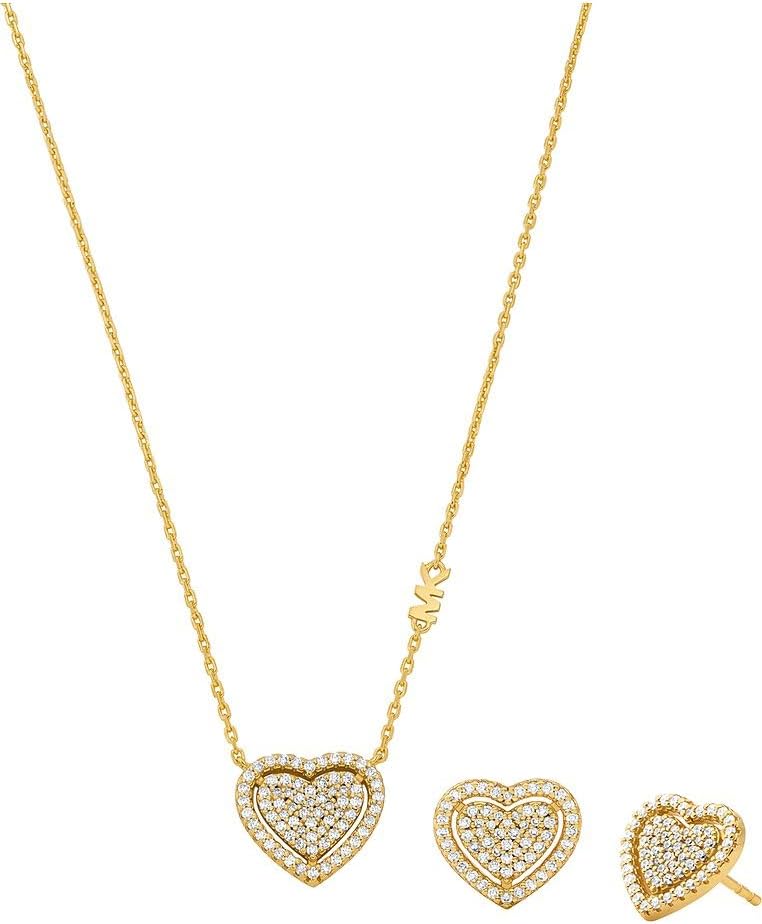 Detalle de Michael Kors parure femme en pierres semi-précieuses (collier + boucles d’oreilles) couleur argent