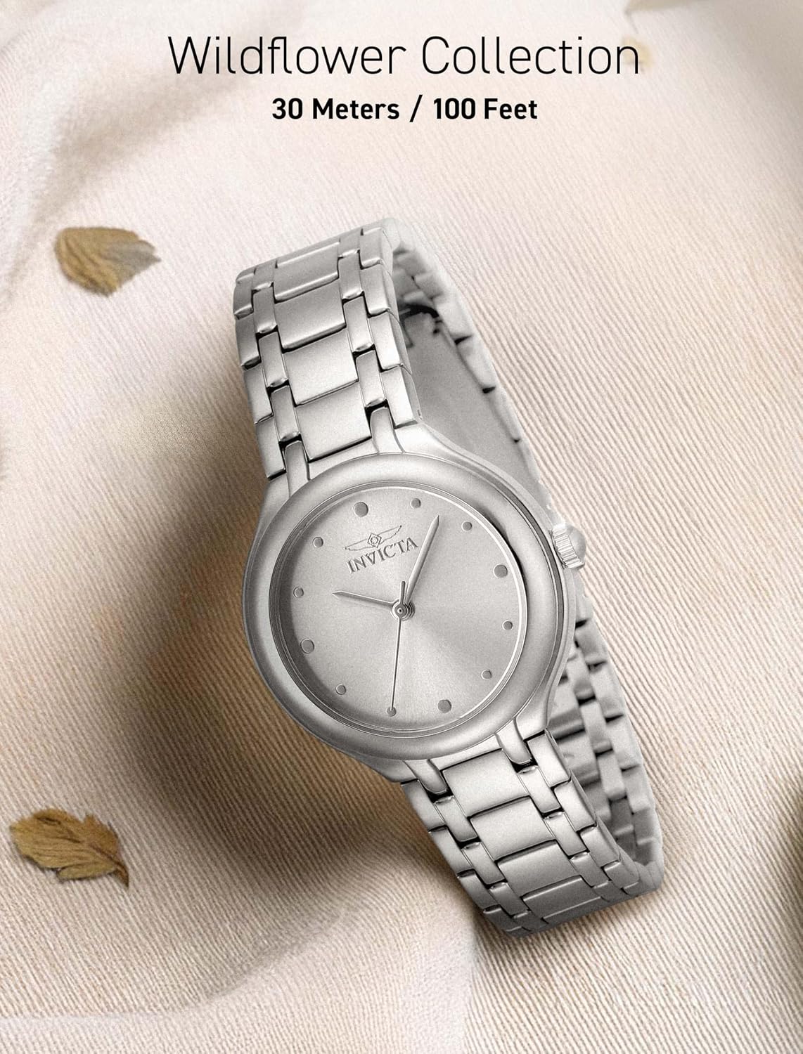 Detalle de Invicta Wildflower Montre Femme – Mouvement Quartz, Acier Inoxydable, 32 mm